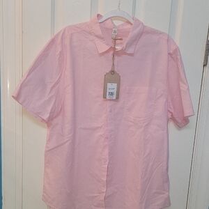 True Craft Pink Casual Button Down Shirt